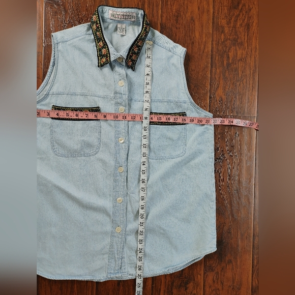 Vintage Country Legends floral collar denim buttondown shirt - Picture 5 of 5